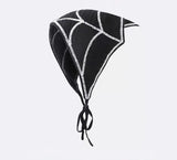 Skulls Bats Spiderwebs Halloween Crochet Headscarves Knitted Cotton Triangle Scarf