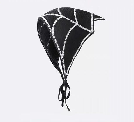 Skulls Bats Spiderwebs Halloween Crochet Headscarves Knitted Cotton Triangle Scarf