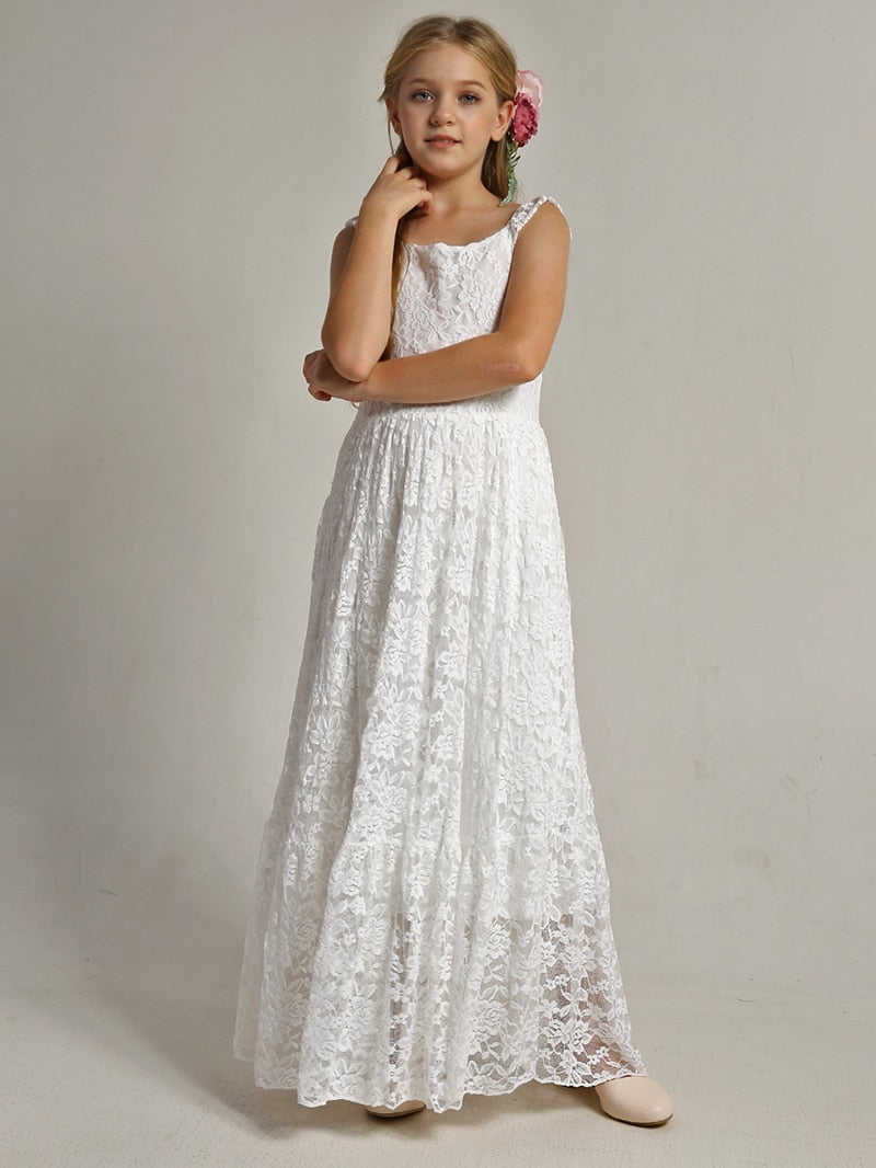 Girls Lace Bohemian Long Photoshoot Dresses