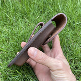 15 CM Pocket Knife Holder Embossed Genuine Leather Scabbard Pocket Knife Sheath Case Belt Holsters