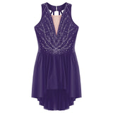 Girls Rhinestone Modern Contemporary Dance Ballet Dress Leotard Costume