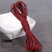 1/2/3/4/5/6/8mm 2 meter Red Coffee Genuine Leather Cord Flat/Round Rope DIY Jewellery Making