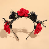 Red and Black Rose Headband Festival Performance Headband