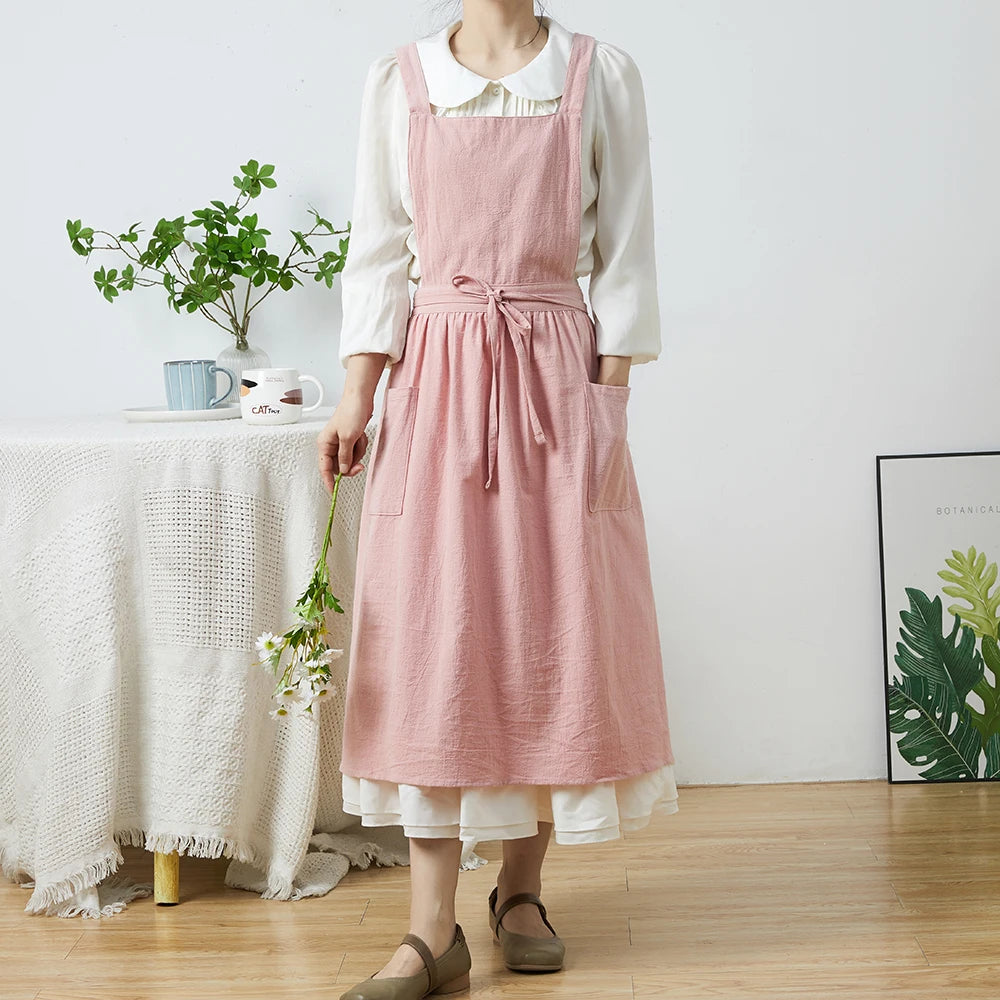 Maker's Apron Cotton Linen Gardening Kitchen Pinafore Aprons