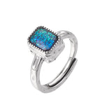 Miss Opal's S925 Sterling Silver Ring Square Opal