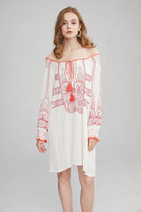 Mirai's Embroidered Boho Dress