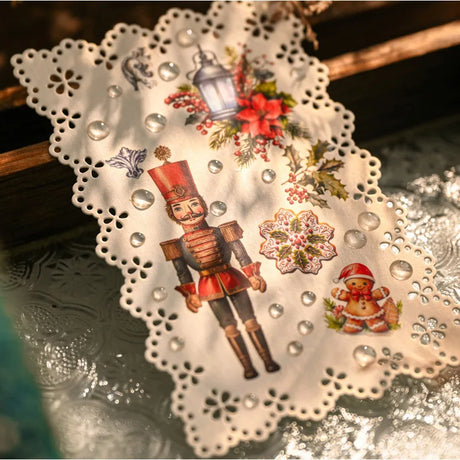 Vintage Christmas RUB ON Transfer Stickers Large DIY Craft Scrapbooking