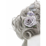 Pink Fluffy High-Top Cosplay Wig Queen's Hairstyle with Feather Flowers