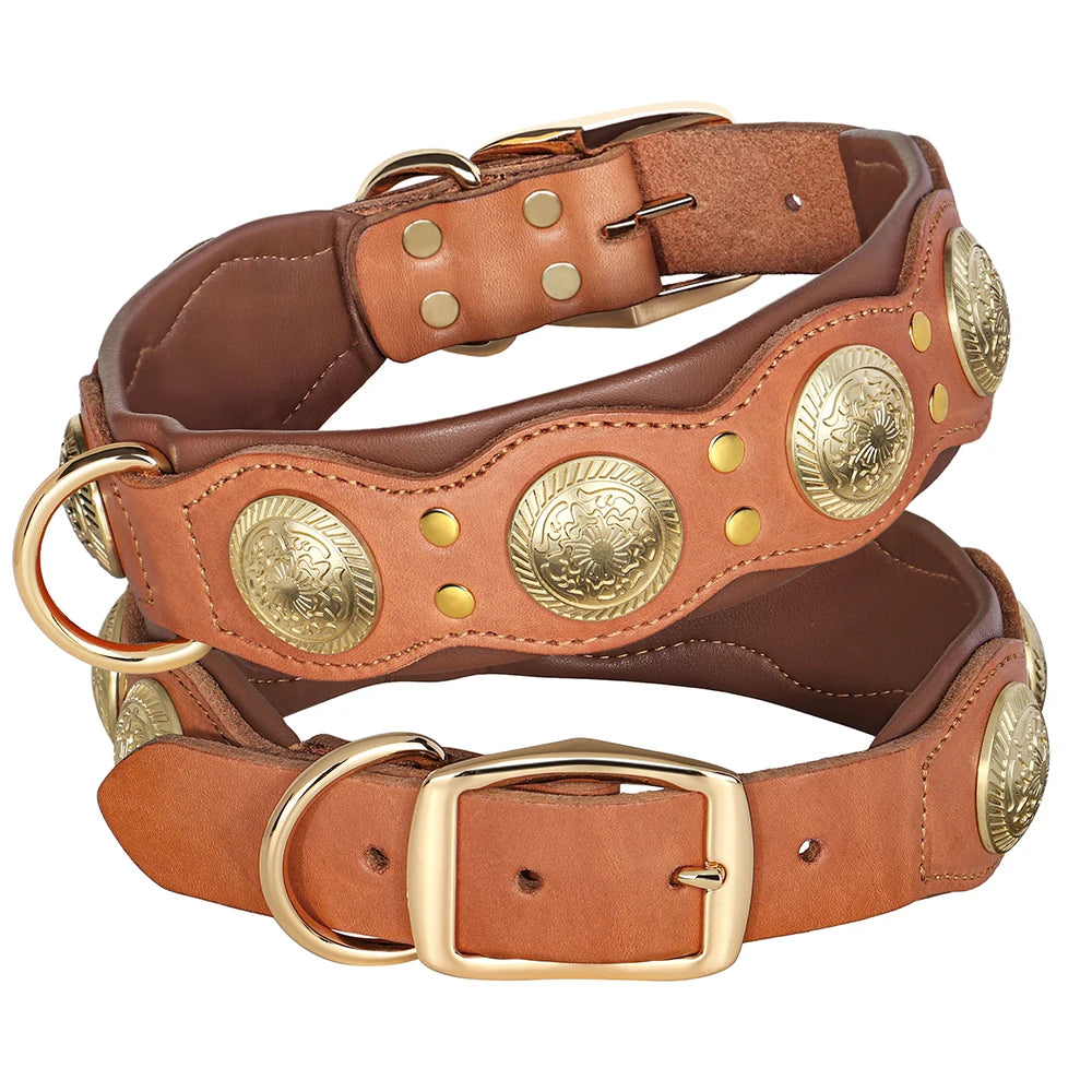 Roman's Genuine Leather Dog Collar Medieval Cosplay Pet Accessories