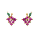 Colourful Zircon Gold Stud Earrings Mix'n'Match