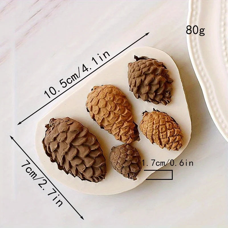 Pine Cone Silicone Mould Resin Chocolate Cupcake Fondant Cake Decorating DIY Craft Tools