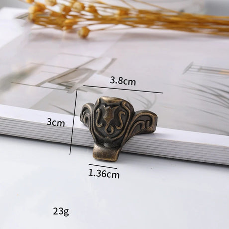 4Pcs Antique Wood Box Feet Leg Corner Protector Jewelry Gift Box Decorative Feet Metal Corner Bracket For Furniture Hardware
