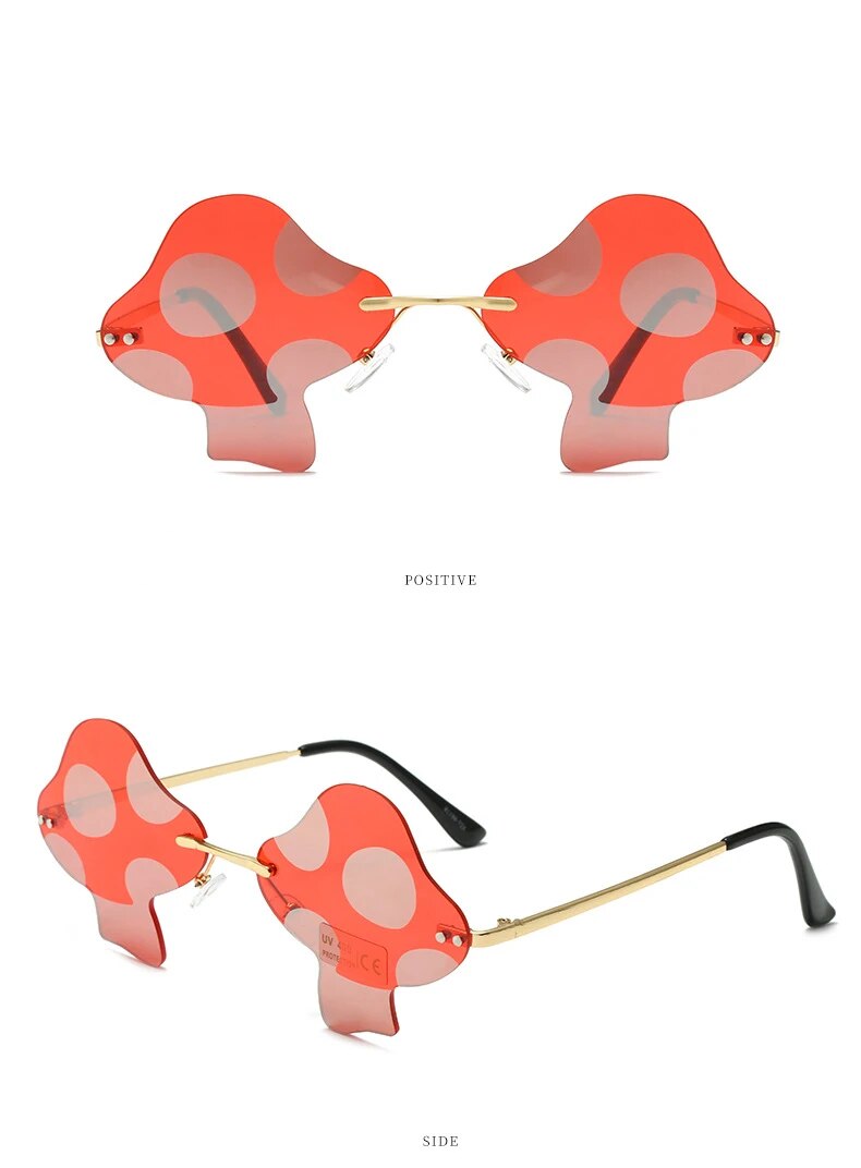 Fungi Funglasses Mushroom Rimless Sunglasses