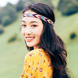 Boho Colourful Braided Headbands Vintage Non Slip Elastic Hairband Hair Accessories