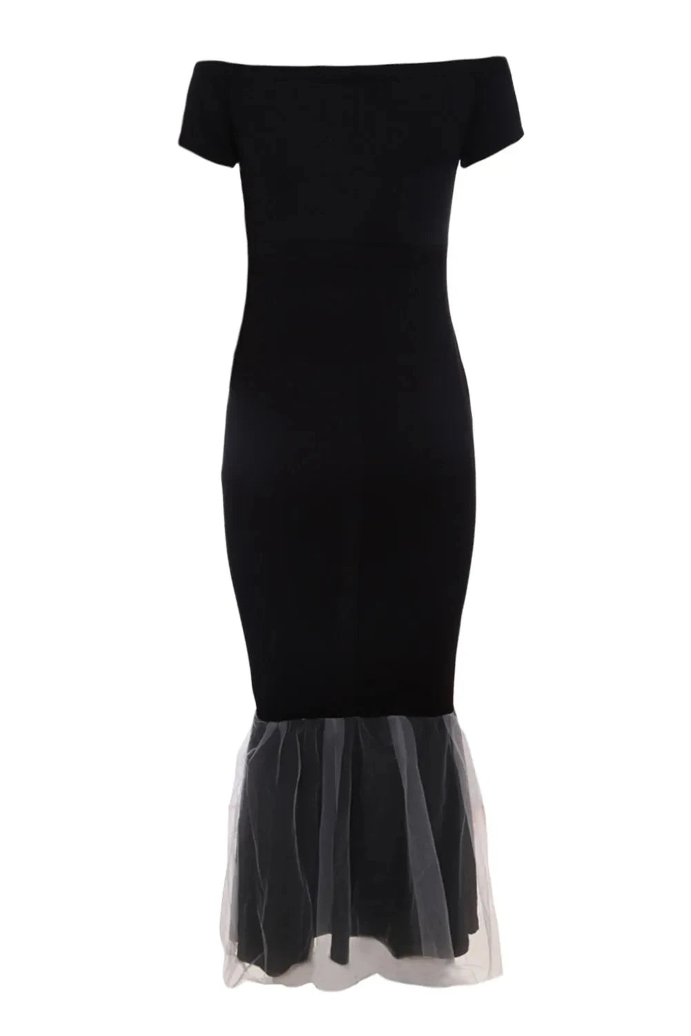 Gothic Mermaid Skeleton Dress Halloween Long Off-Shoulder Black Evening Gown Costume