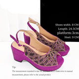 Patty's Peep Toe Shoes and Matching Bag Comfortable Party Shoes Platform Flats