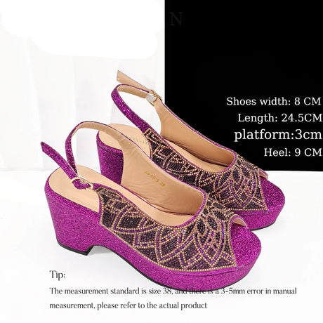 Patty's Peep Toe Shoes and Matching Bag Comfortable Party Shoes Platform Flats