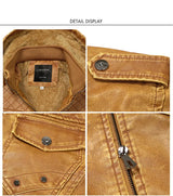 Woodsman PU Leather Jacket Cashmere Fleece Lined Hoodies