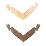 Set of Four Metal Corner Brackets Gold Bronze Photo Frame Furniture Protector + Nails