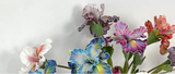 Irises Oil Painting Stylised 45cm Artificial Flower EVA Velvet Feel