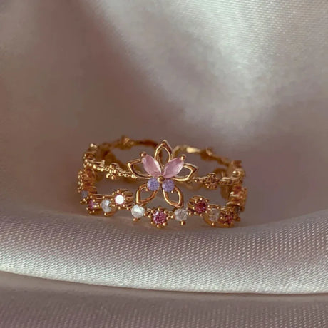 Sweet and Dainty Colourful Zircon Rings Gift Idea