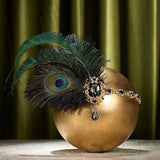 1920s Flapper Peacock Feather Headband Roaring 20s Great Gatsby Hair Accessories