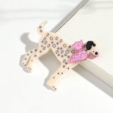 Acrylic Brooch Dalmatian Dog with Rainbow Wellingtons