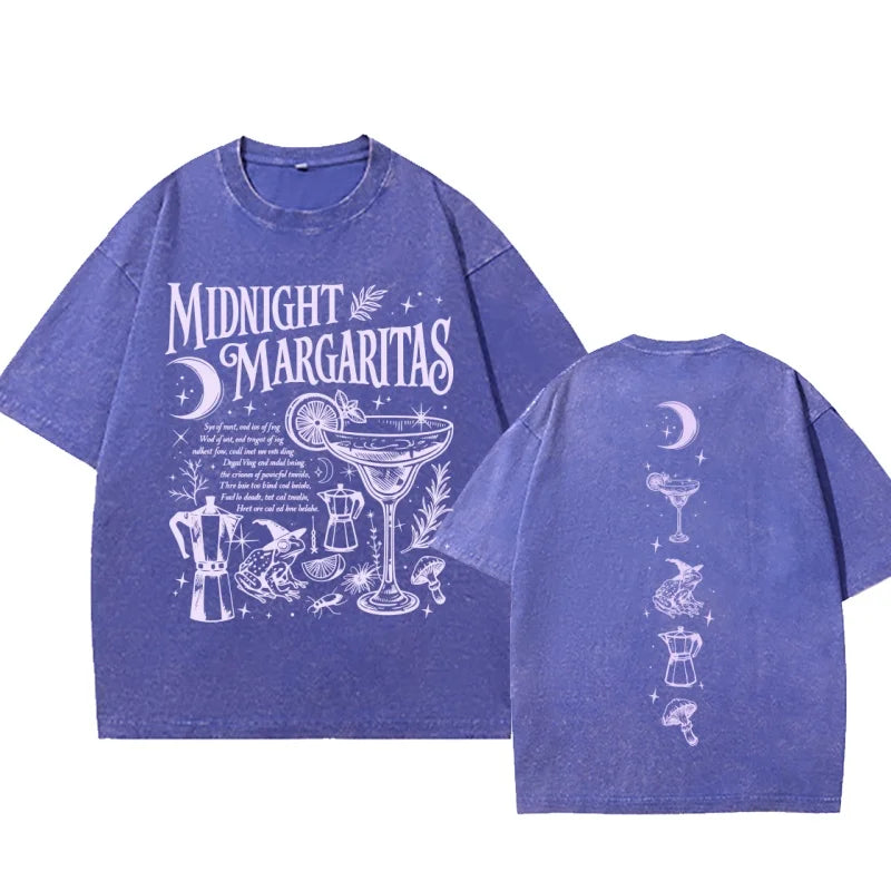 Vintage Washed Midnight Margaritas Cotton T-Shirt Practical Magic Tee