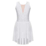 Girls Rhinestone Modern Contemporary Dance Ballet Dress Leotard Costume