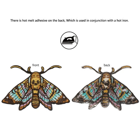Death Moth Embroidered Patch Iron On DIY Craft
