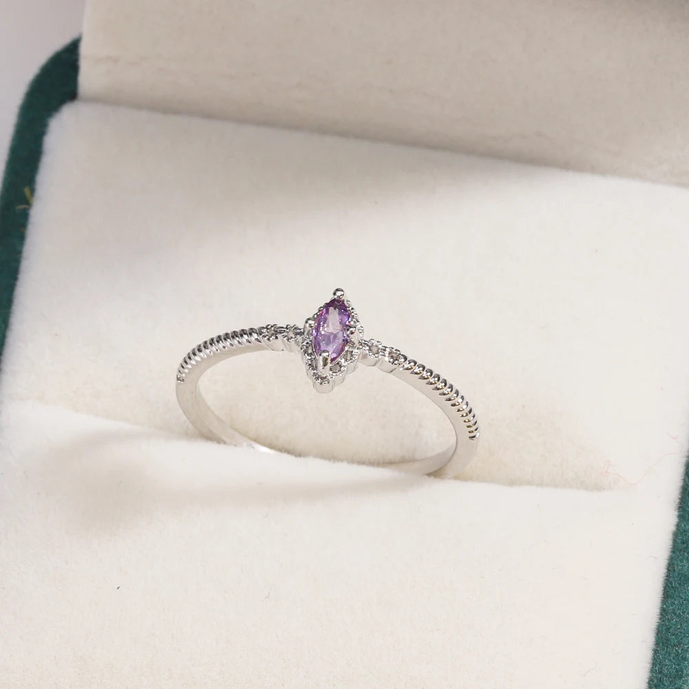 Sweet and Dainty Colourful Zircon Rings Gift Idea