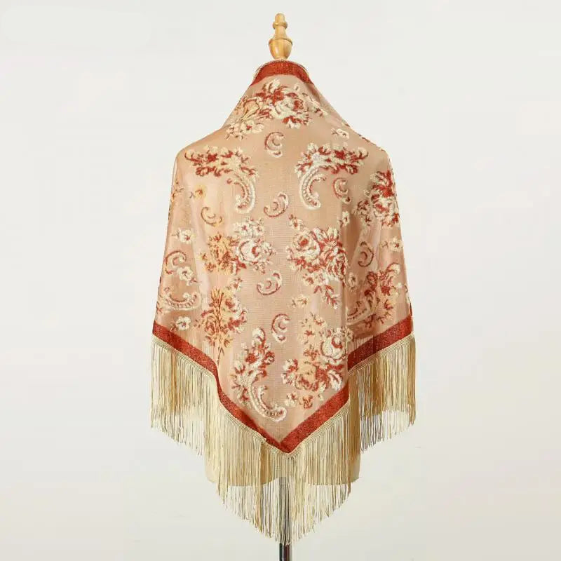 140X70 Cm Velvet Shawl Tassel Scarf Pashmina Stole