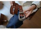 Bobby Ray's Genuine Leather Western Cowboy Court Style Embossed Steel Buckle Belt