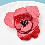 Red Poppy Acrylic Brooch