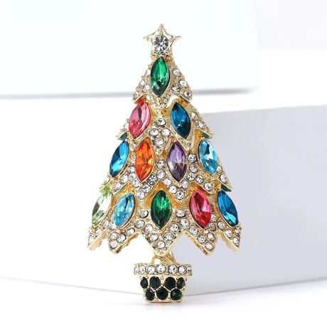 Christmas Tree Brooches Sparkling Rhinestone