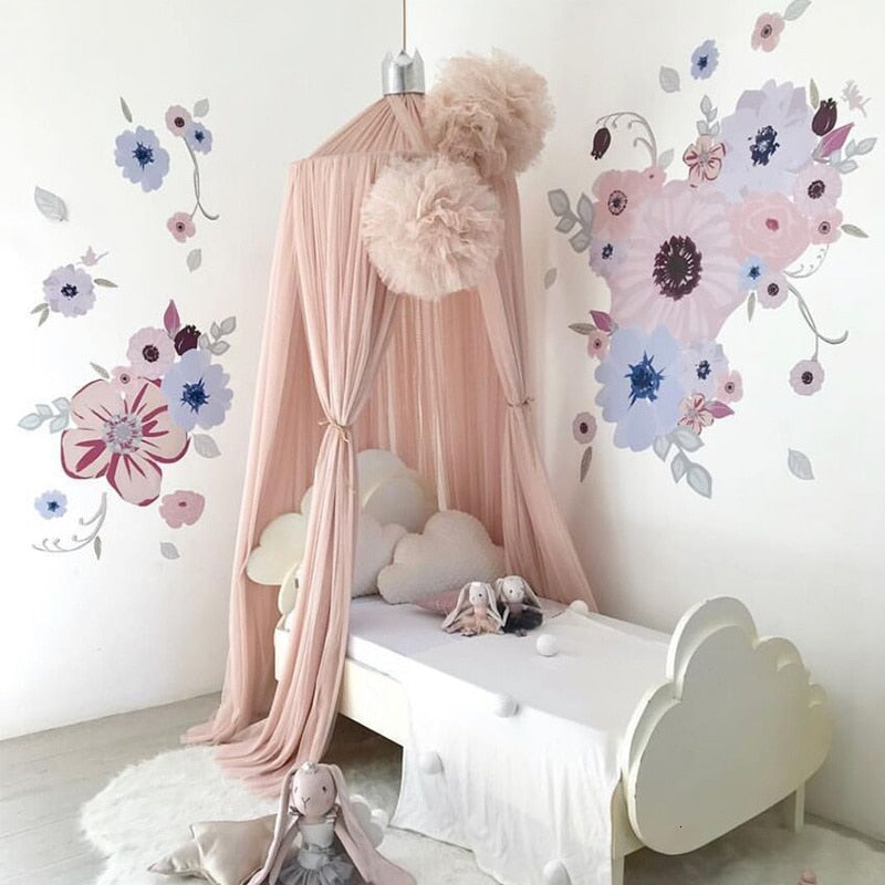 Netting Pompoms Canopy Decoration Nursery Kids Room Decor
