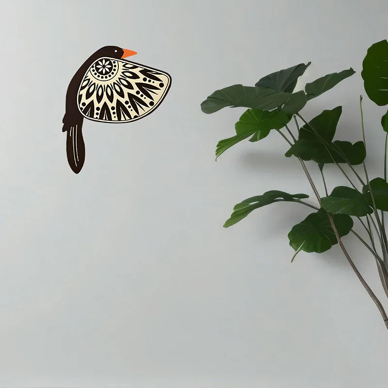 Set of Five Wooden Flying Birds Wall Decor