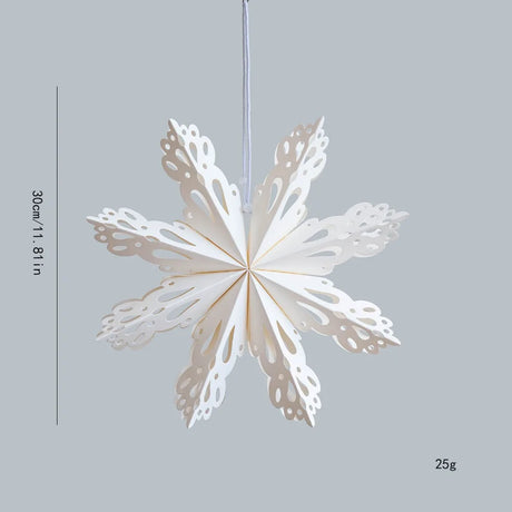 Paper 3D Christmas Tree Lampshade Hanging Snowflake Shape Star Decorative Lampshade Ceiling Pendant 30cm