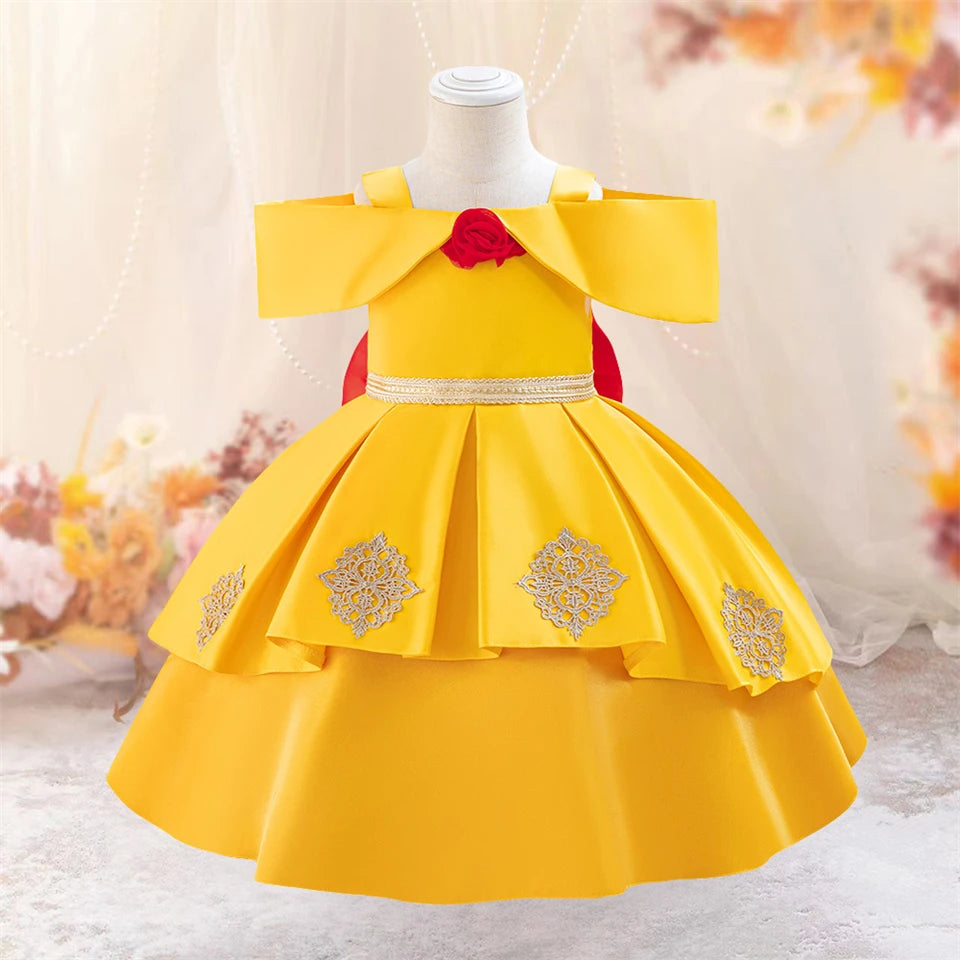 Toddler Princess Alice Belle Jasmine Mermaid Dress Baby Halloween Cosplay Costume