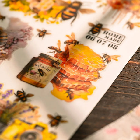 3 sheets A5 Bee RUB ON Transfer Stickers Scrapbooking Junk Journal DIY Crafts