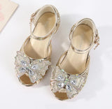 Party Shoes for Girls Glittery Butterfly Mary Jane Sandals Purple Gold Pink Blue