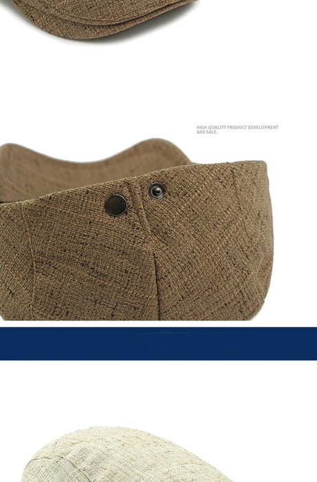 Breathable Linen Cabbie Beret Caps