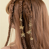 6pcs/set Gold Hair Braid Rings Dreadlock Beads Cuff Clips