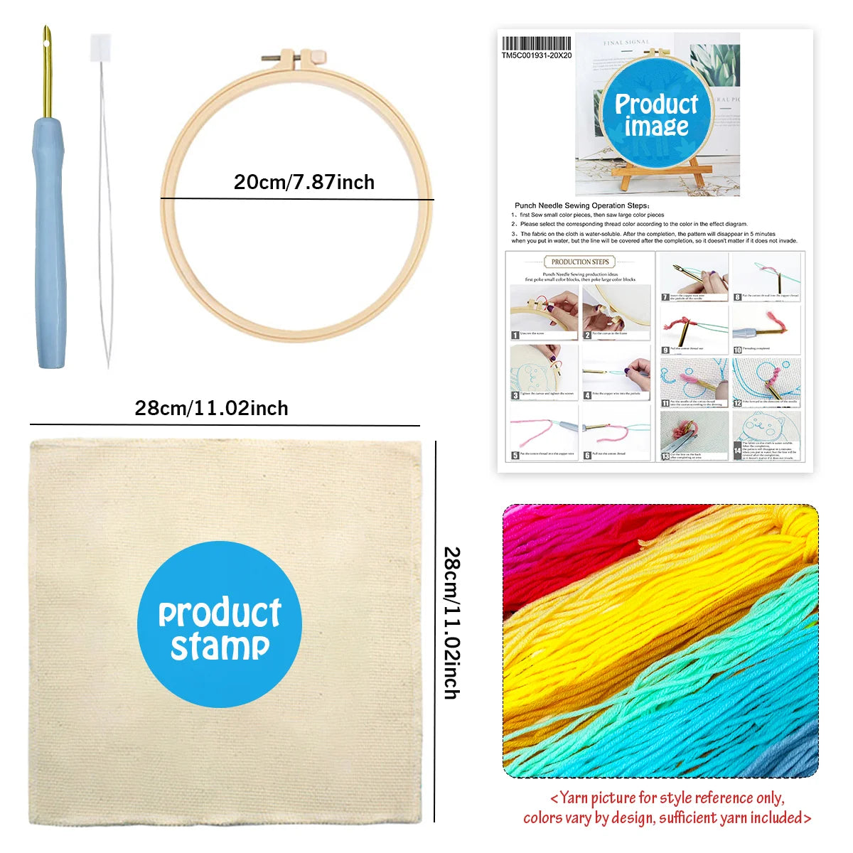 Christmas Alpaca DIY Needle-Punch Embroidery Set For Adult Beginner DIY Gift