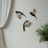 Set of Five Wooden Flying Birds Wall Decor