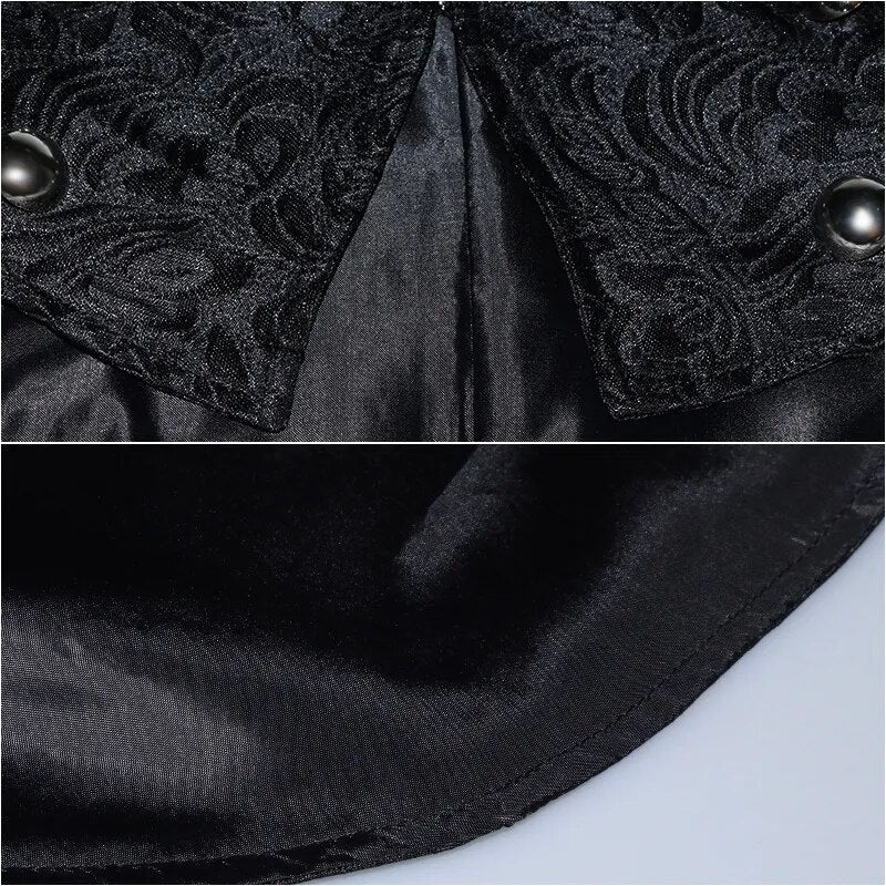 Mens Steampunk Victorian Gothic Jacquard Tailcoat Jacket Stage Performance Costumes