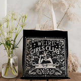 W-Weird G-Girls Club Storage Bags Double-Sided Print Canvas Tote Bag Large Capacity Shopping Bag