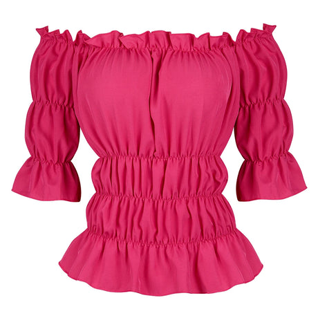 16 Colours Medieval Renaissance Blouses Off Shoulder Steampunk Cosplay Pirate Shirt Corset Top