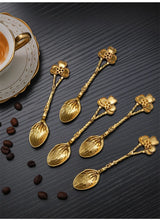 Golden Dragonfly Flower Bird Starfish 11CM Mini Spoon Teaspoon