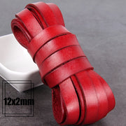 1/2/3/4/5/6/8mm 2 meter Red Coffee Genuine Leather Cord Flat/Round Rope DIY Jewellery Making